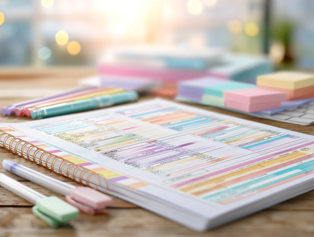 color coded budget sheet